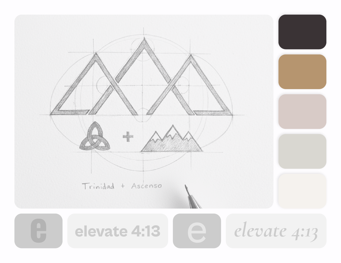 Boceto del imagotipo elevate 4:13